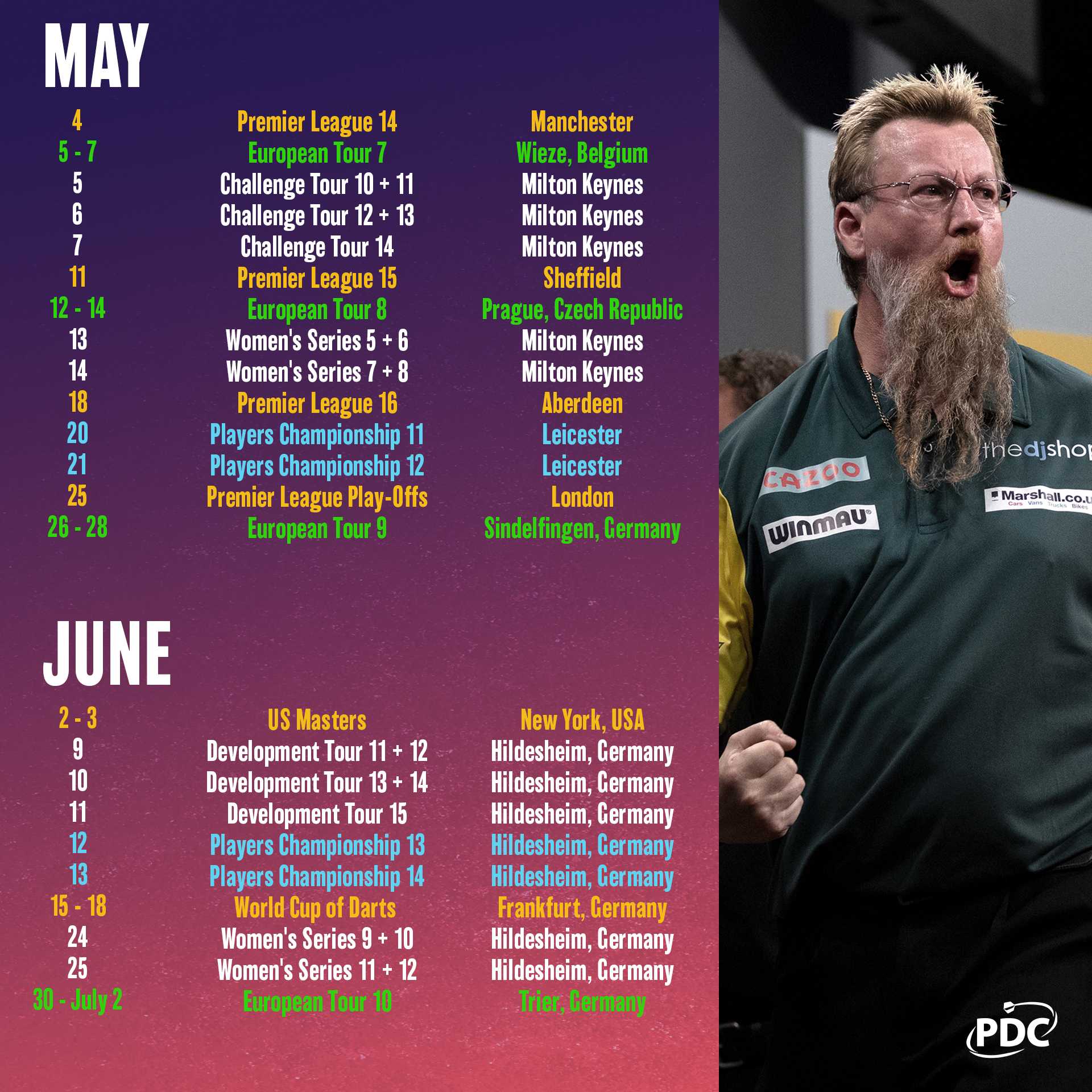 PDC calendar unveiled |