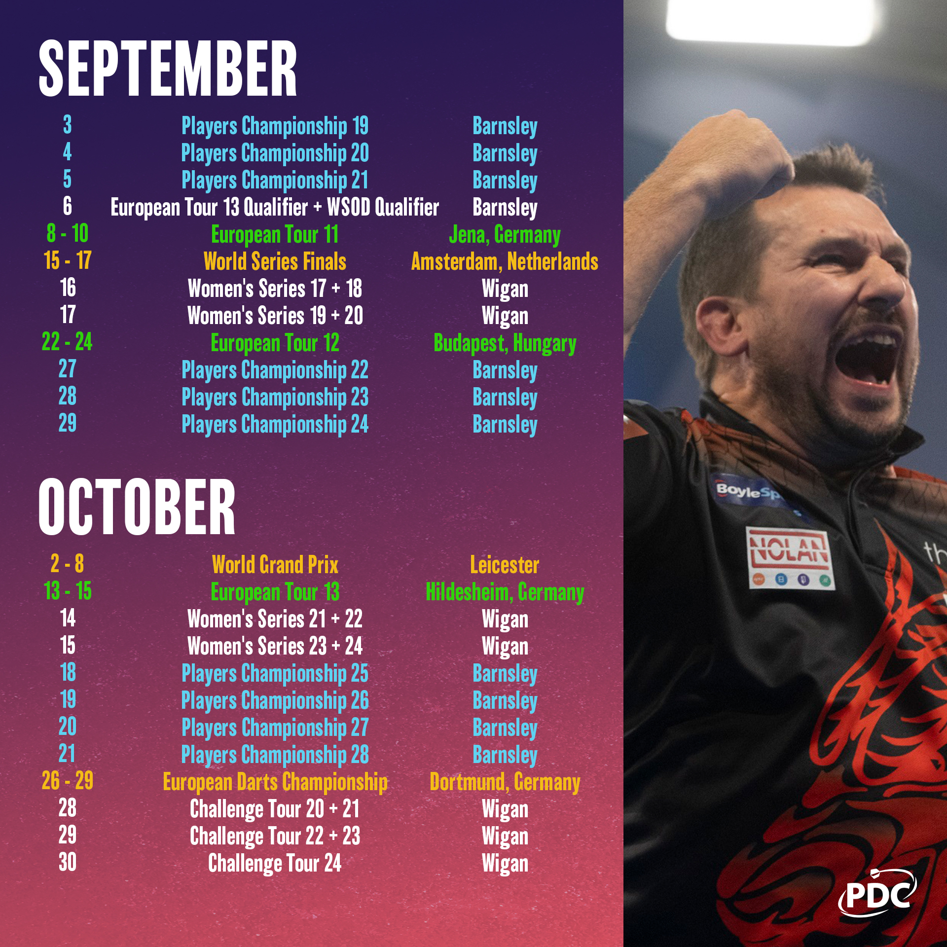 ​​​​2023 PDC Calendar