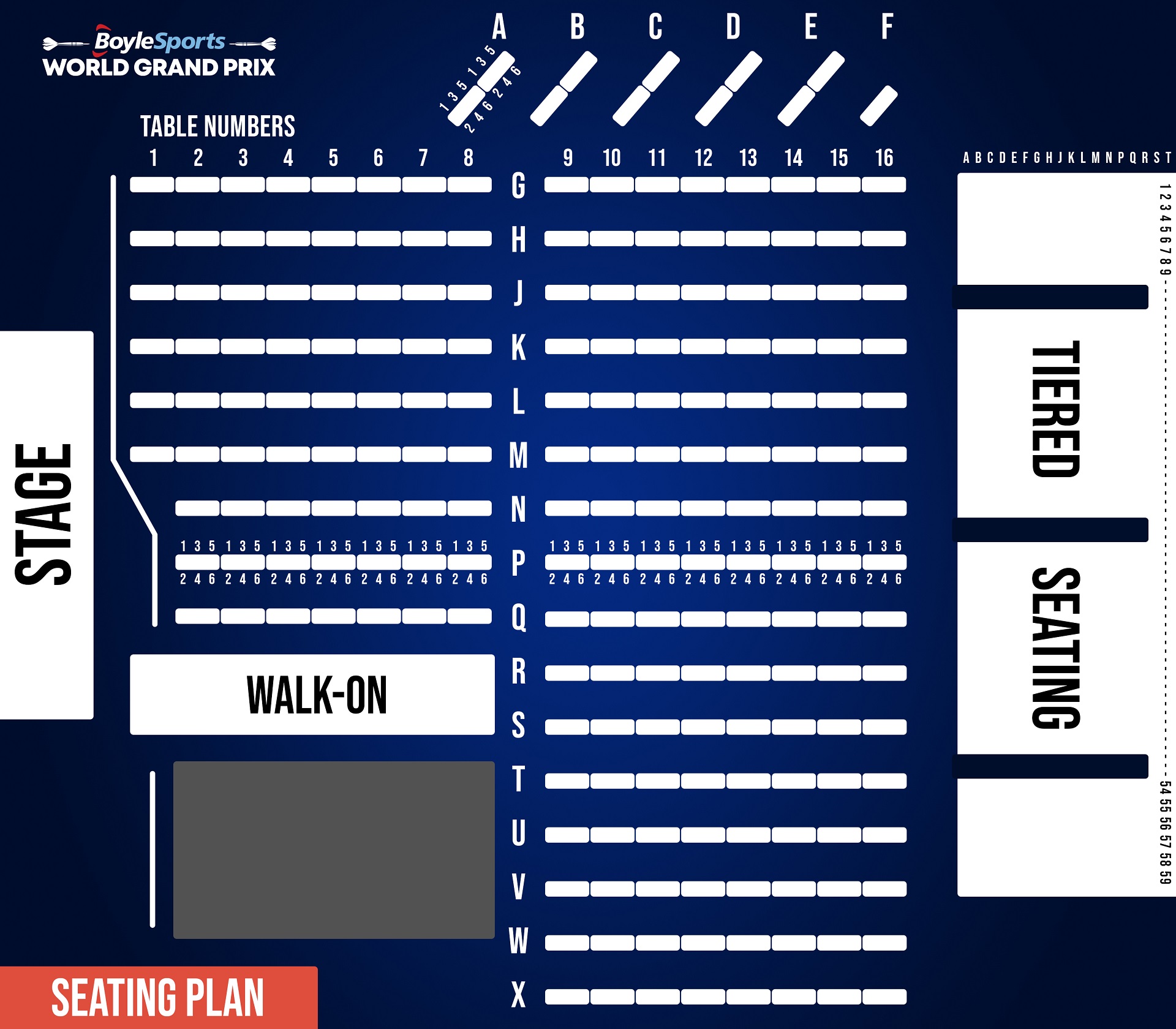 BoyleSports World Grand Prix Seating Plan