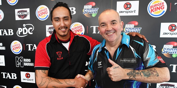 Darren Herewini & Phil Taylor (Photosport, PDC)