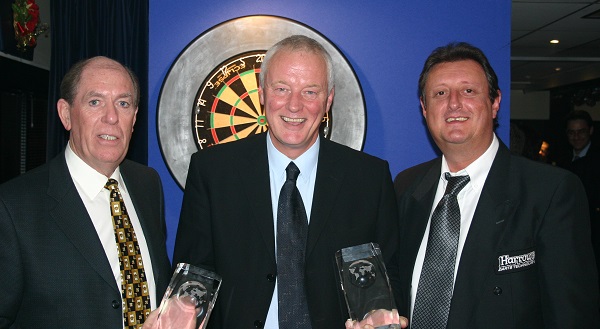 Eric Bristow & John Lowe with Barry Hearn (PDC)