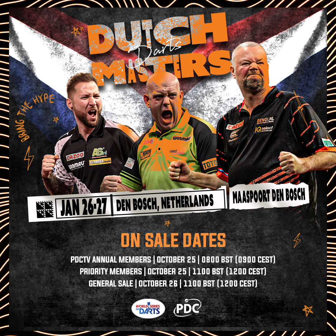 2024 TOTO Dutch Darts Masters tickets on sale PDC