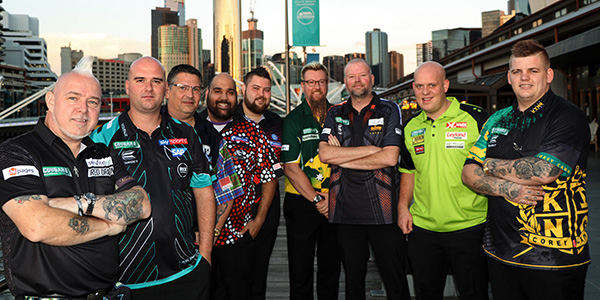 Melbourne Darts Masters players group shot (PDC)