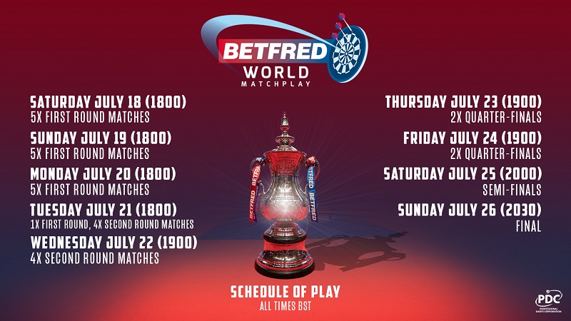 Speelschema World Matchplay 2021 Betfred World Matchplay Session Times Confirmed Pdc