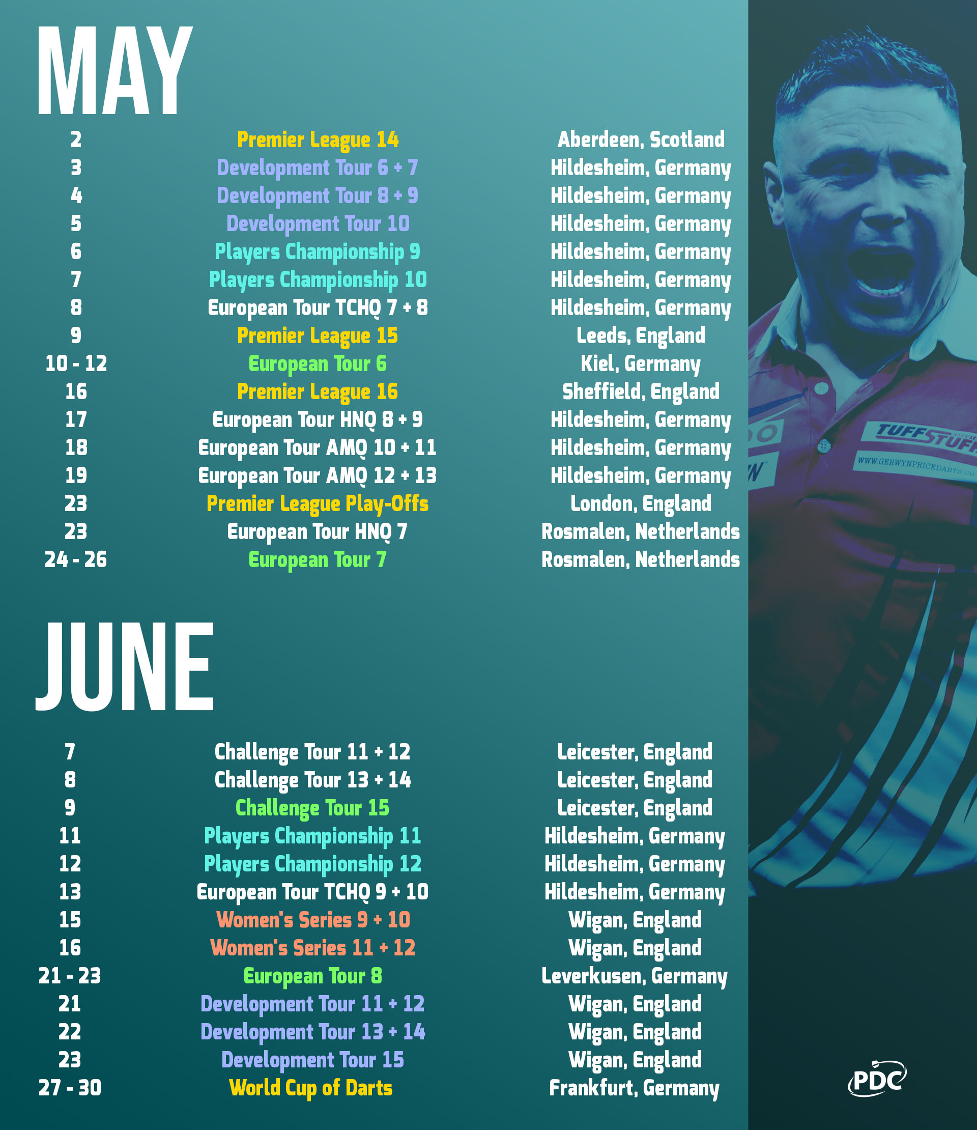 PDC Calendar