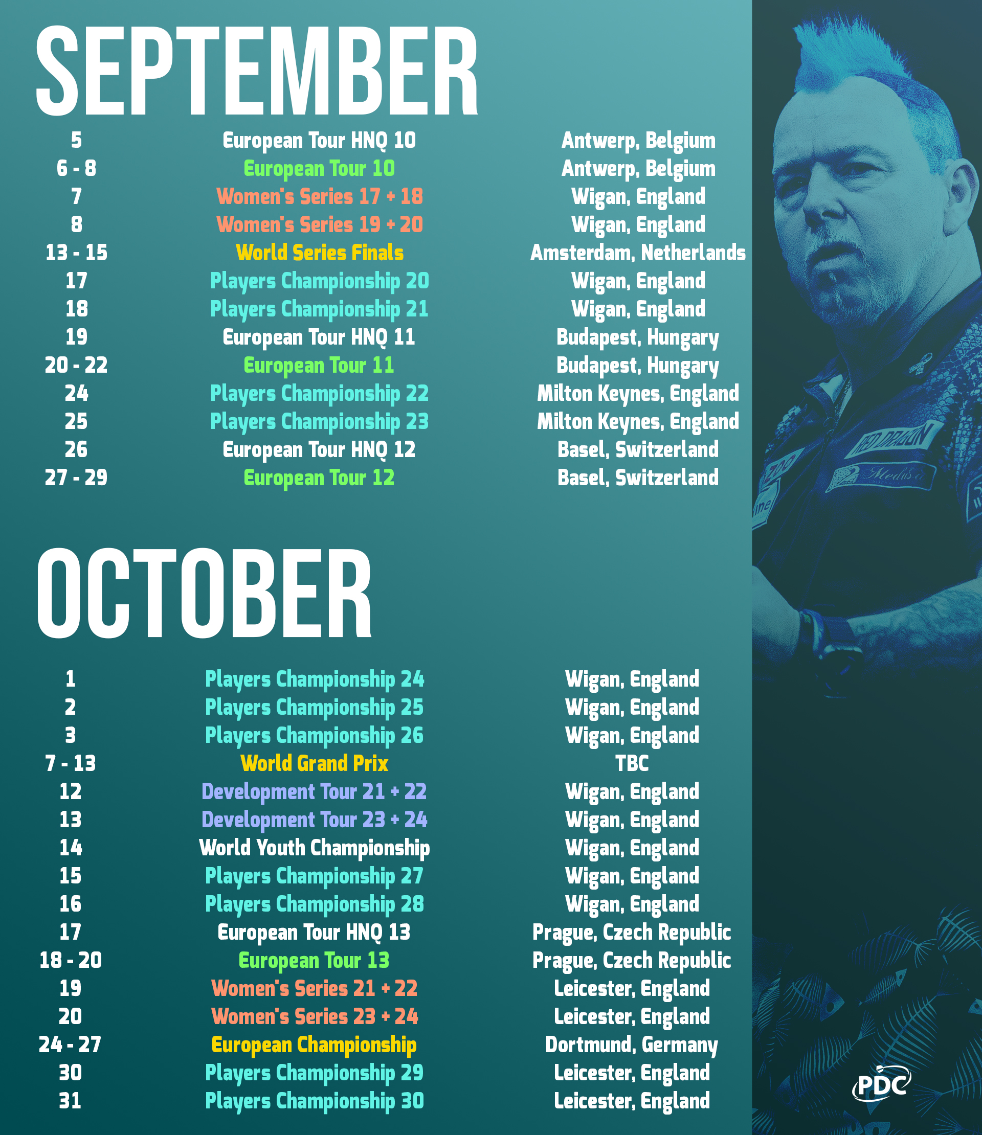 PDC Calendar