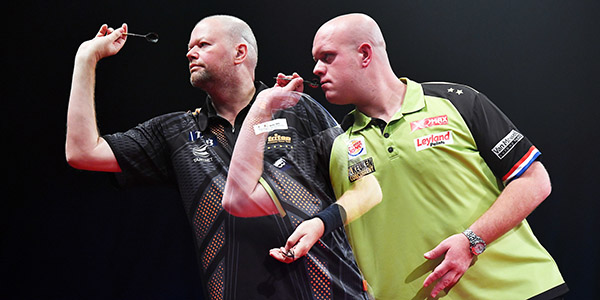 Raymond van Barneveld, Michael van Gerwen (Photosport NZ/PDC)