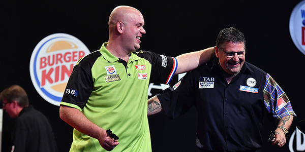 Michael van Gerwen, Gary Anderson (Photosport NZ/PDC)