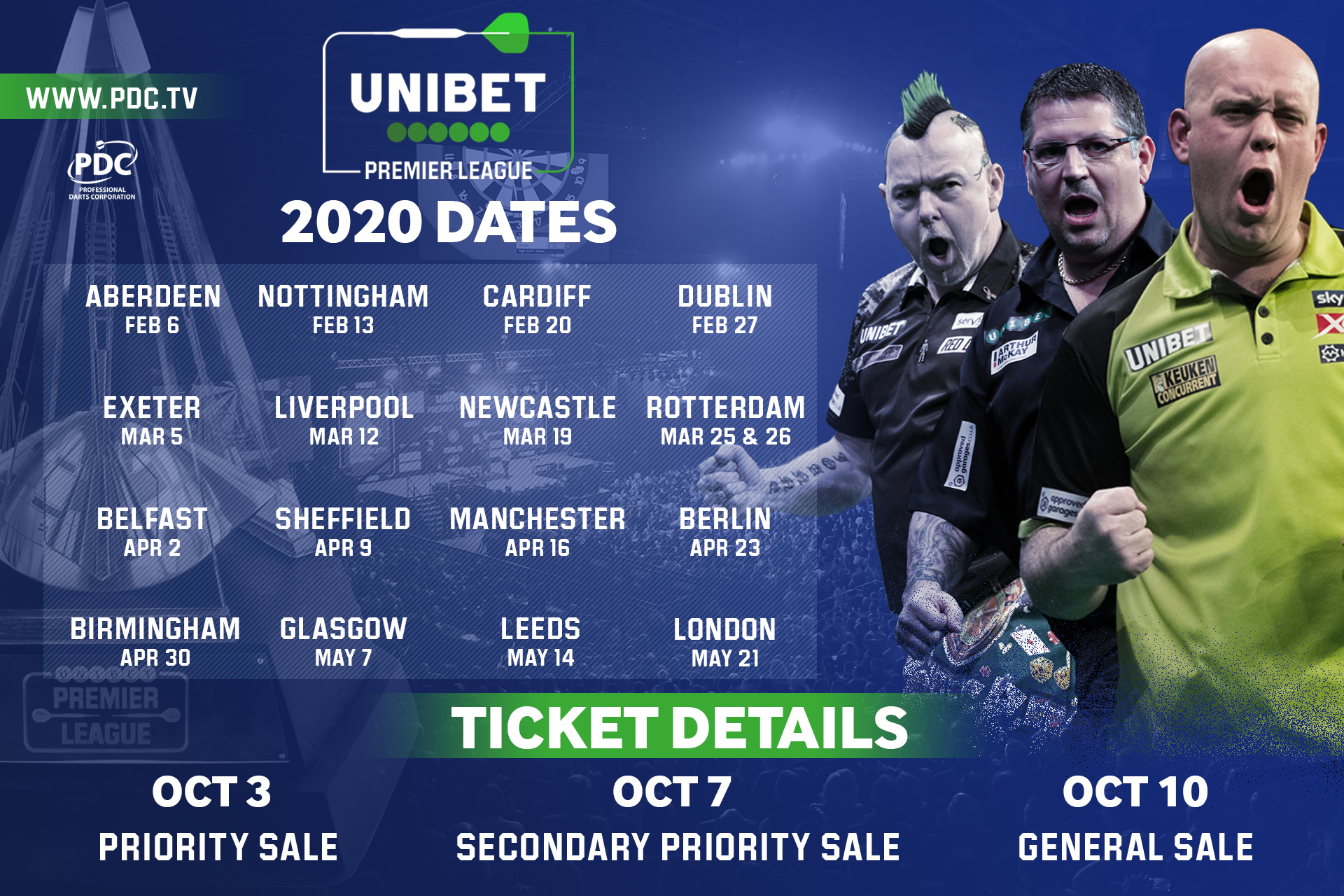 2020 Unibet Premier League dates (PDC)