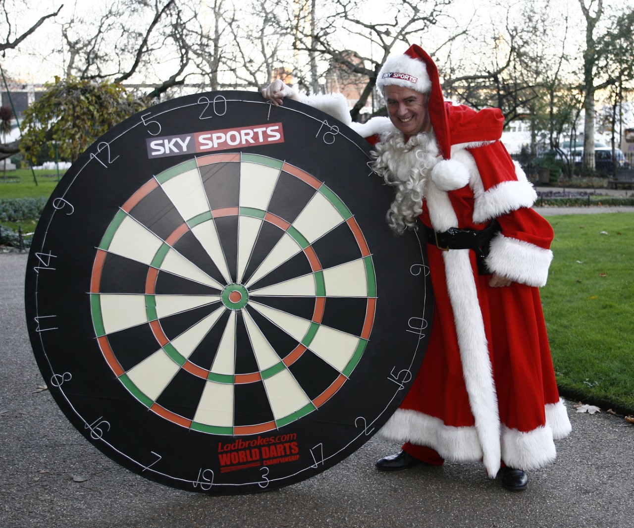 Waddell dressed as Santa before the World Darts Championship
