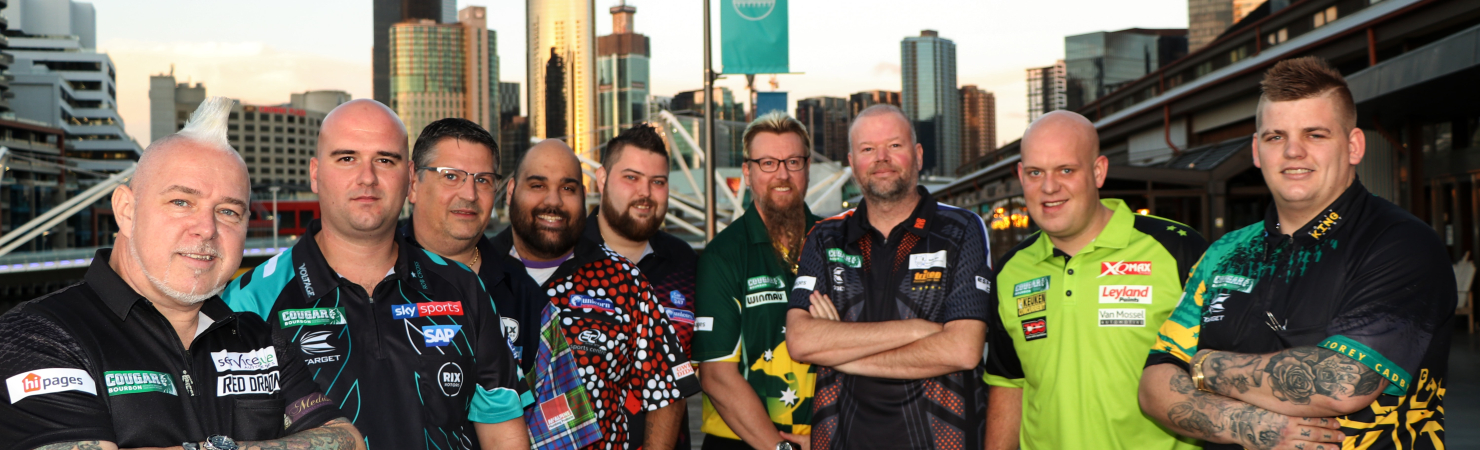 Melbourne Darts Masters players group shot (PDC)