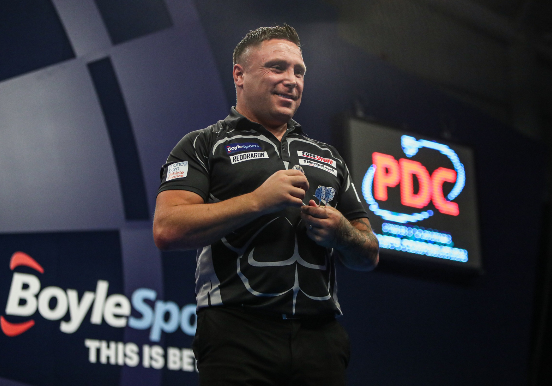 Gerwyn Price v Madars Razma (Kieran Cleeves/PDC)