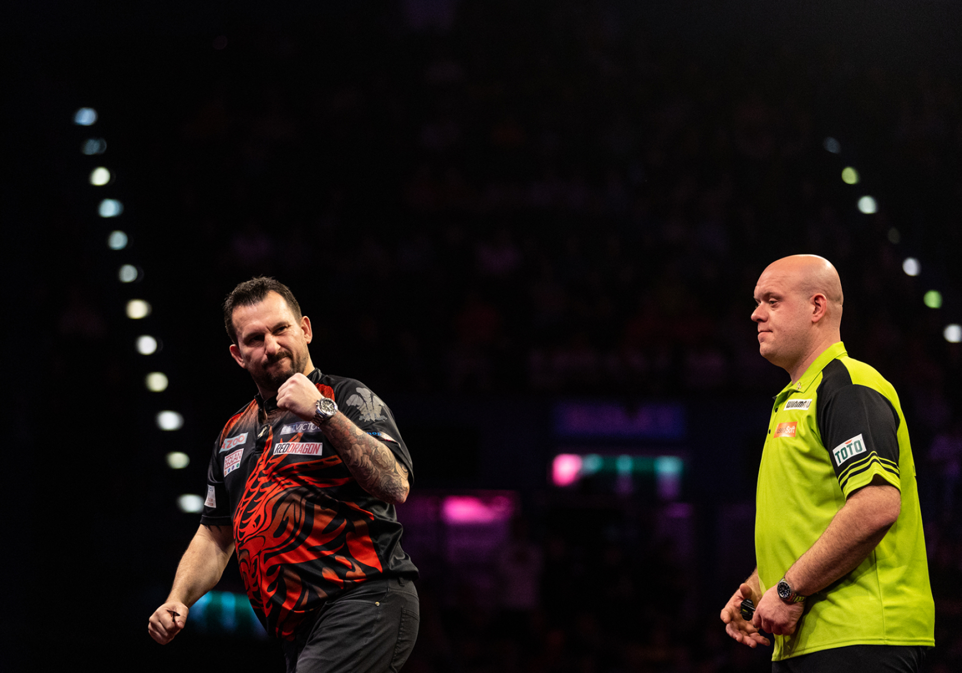 Jonny Clayton & Van Gerwen (Steven Paston/PDC)