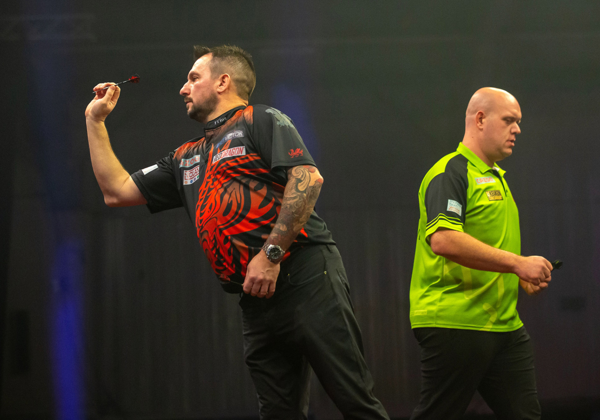 Clayton & Van Gerwen (Simon O'Connor/PDC)