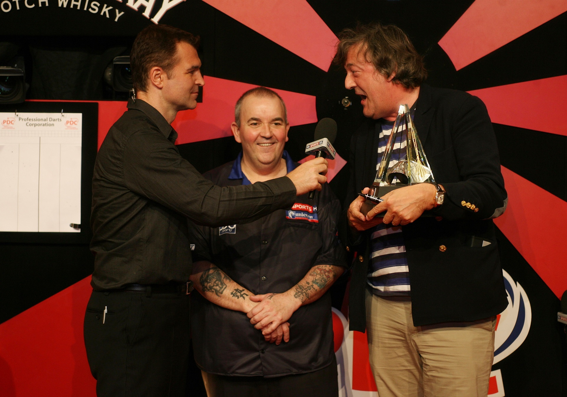 Dave Clark with Phil Taylor & Stephen Fry