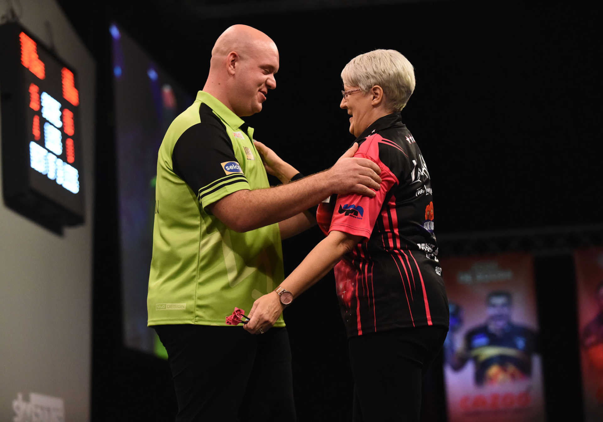 Michael van Gerwen and Lisa Ashton