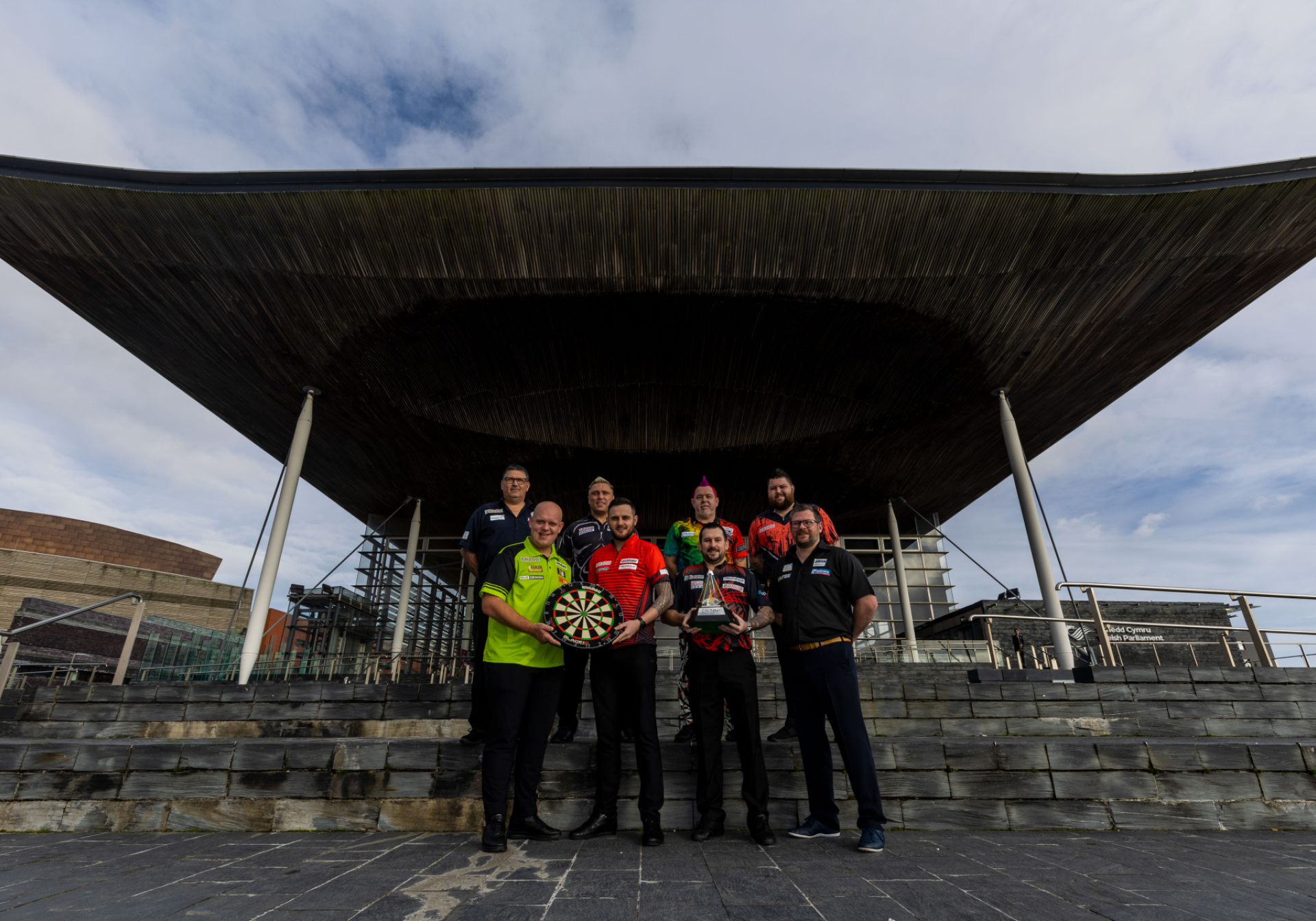 Premier League players at Welsh Parliament