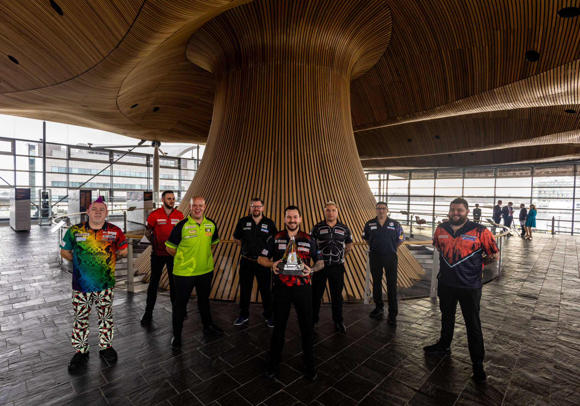 Premier League players at Welsh Parliament