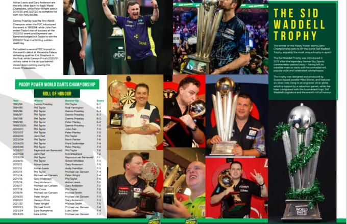 Paddy Power World Darts Championship Programme
