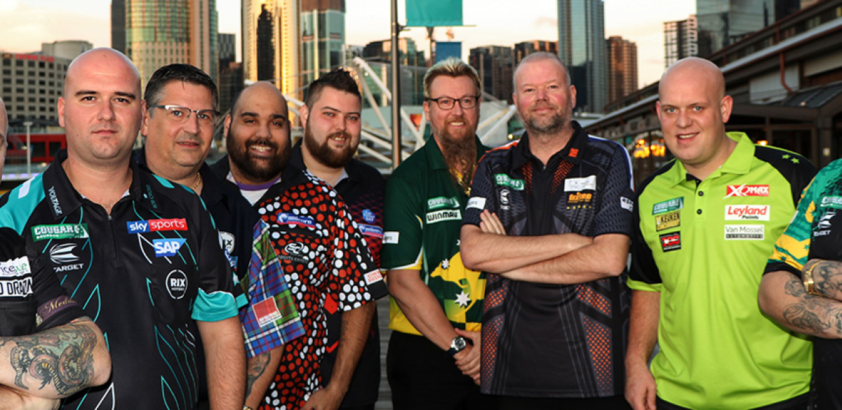Melbourne Darts Masters players group shot (PDC)