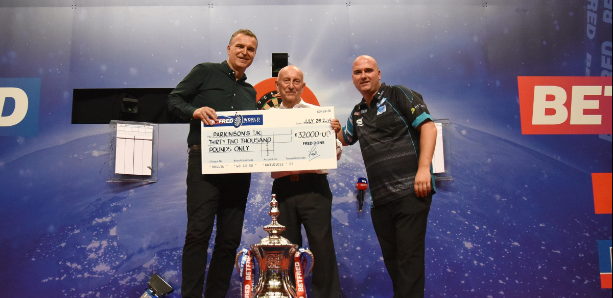 Betfred's Fred Done with Dave Clark & Rob Cross (Chris Dean, PDC)