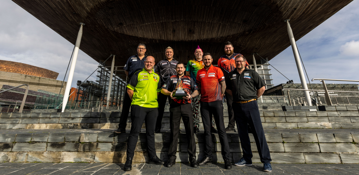 Premier League players at Welsh Parliament