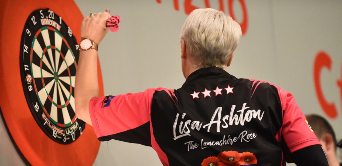 Lisa Ashton in action at last year's Grand Slam of Darts