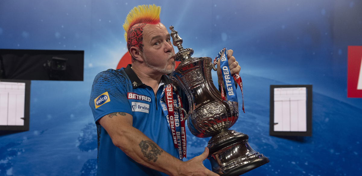Peter Wright celebrates his 2021 World Matchplay success