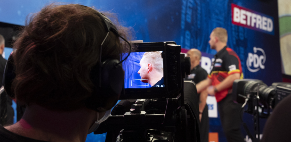 TV camera at the 2021 World Matchplay