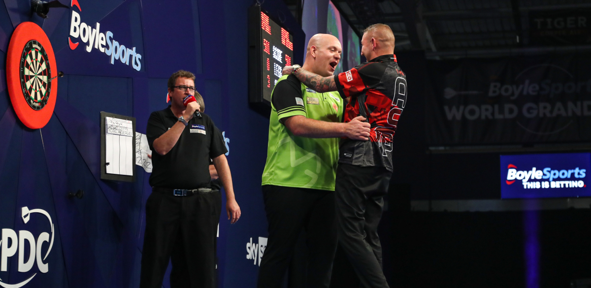 Michael van Gerwen & Nathan Aspinall (Kieran Cleeves/PDC)