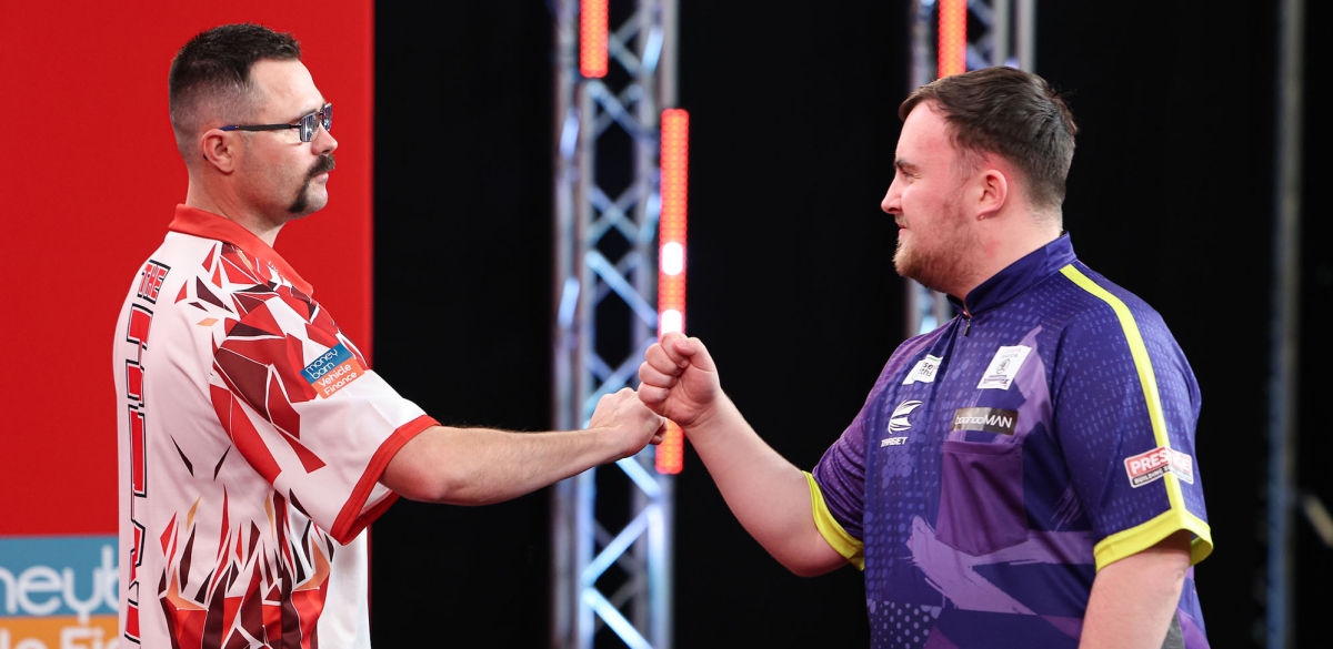 Damon Heta & Luke Littler (Kieran Cleeves/PDC)