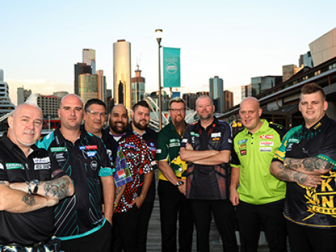 Melbourne Darts Masters players group shot (PDC)