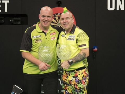 Michael van Gerwen & Peter Wright (Lawrence Lustig, PDC)