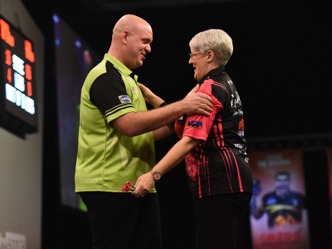 Michael van Gerwen and Lisa Ashton