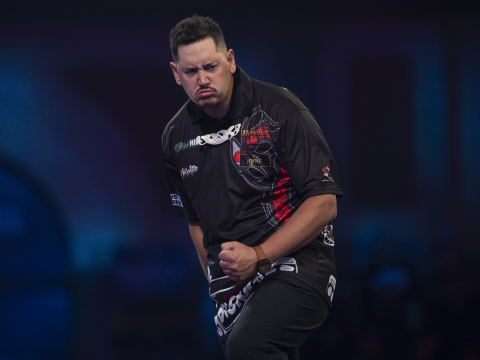 Ben Robb in action at the PDC World Championship