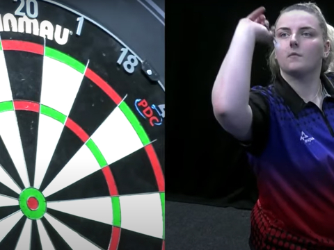 Chloe O'Brien in action at the PDC Women's Series