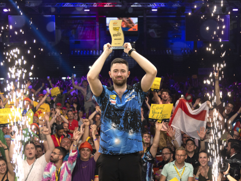 Luke Humphries lifts the European Darts Matchplay title