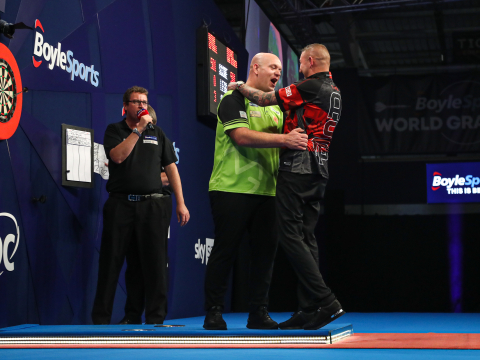 Michael van Gerwen & Nathan Aspinall (Kieran Cleeves/PDC)