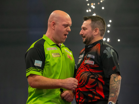 Michael van Gerwen & Jonny Clayton (Simon O'Connor/PDC)