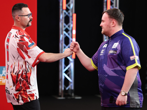 Damon Heta & Luke Littler (Kieran Cleeves/PDC)