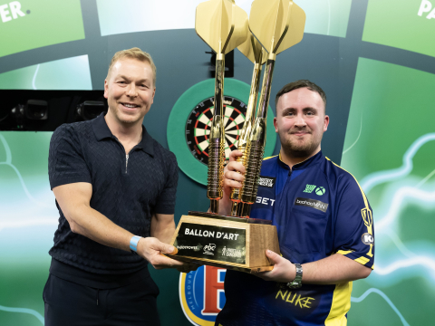 Ballon d'Art Trophy - Sir Chris Hoy with Luke Littler