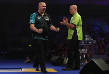 Rob Cross, Michael van Gerwen (Lawrence Lustig, PDC)