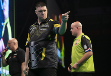 Daryl Gurney, Michael van Gerwen (Lawrence Lustig, PDC)