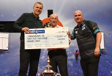Betfred's Fred Done with Dave Clark & Rob Cross (Chris Dean, PDC)