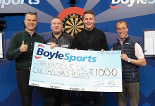 BoyleSports charity donation (Lawrence Lustig, PDC)