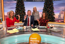 Fallon Sherrock with Piers Morgan, Susanna Reid and Charlotte Hawkins (PDC) 