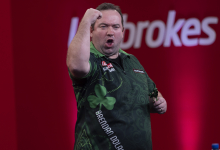 Brendan Dolan celebrates at the 2021 Players Championship Finals