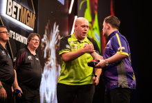 Michael van Gerwen & Luke Littler (Jonas Hunold/PDC)