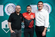 Jonny Clayton with Jack Sargeant & James Evans (Kieran Cleeves, PDC)